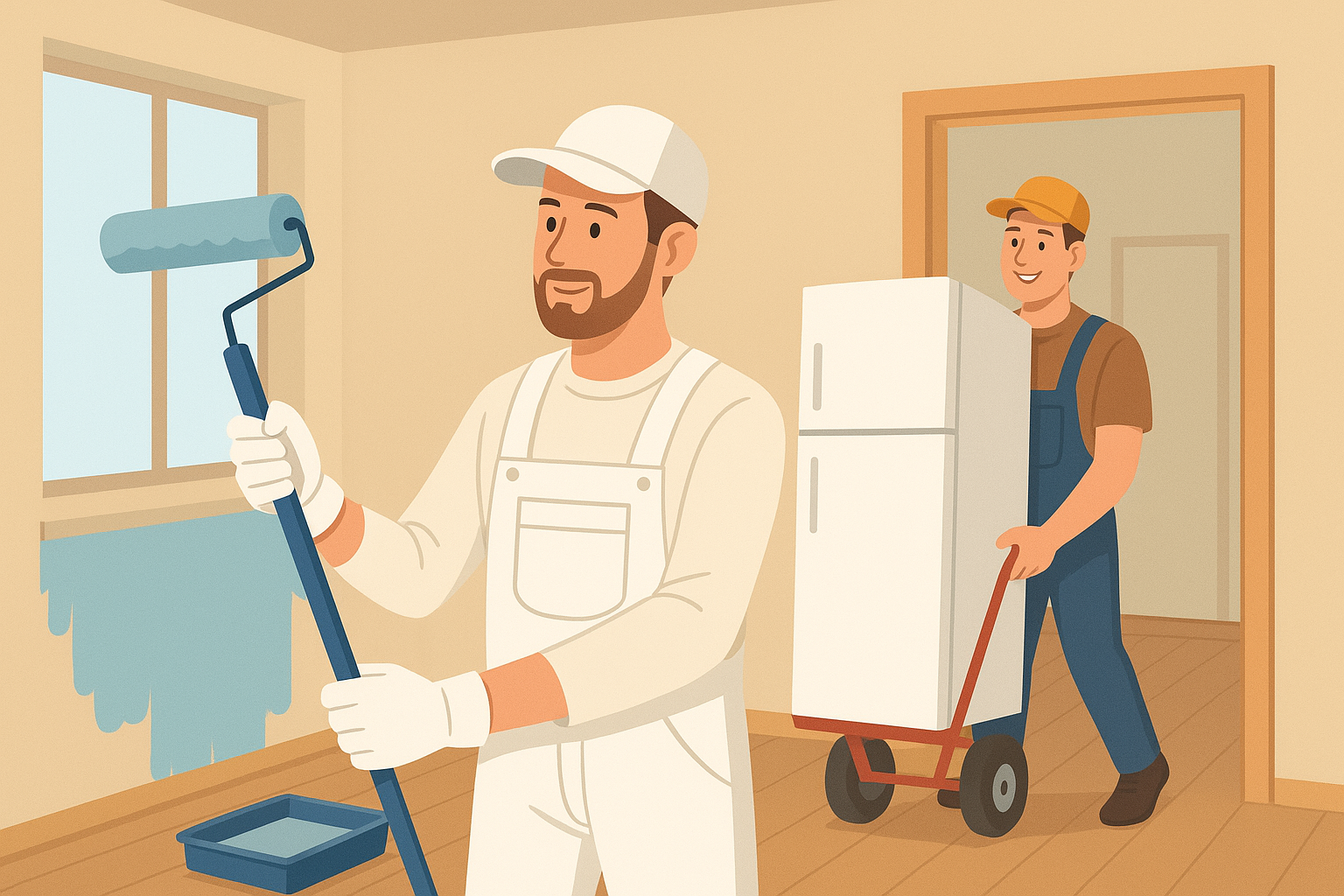 Målare och leverans av vitvaror